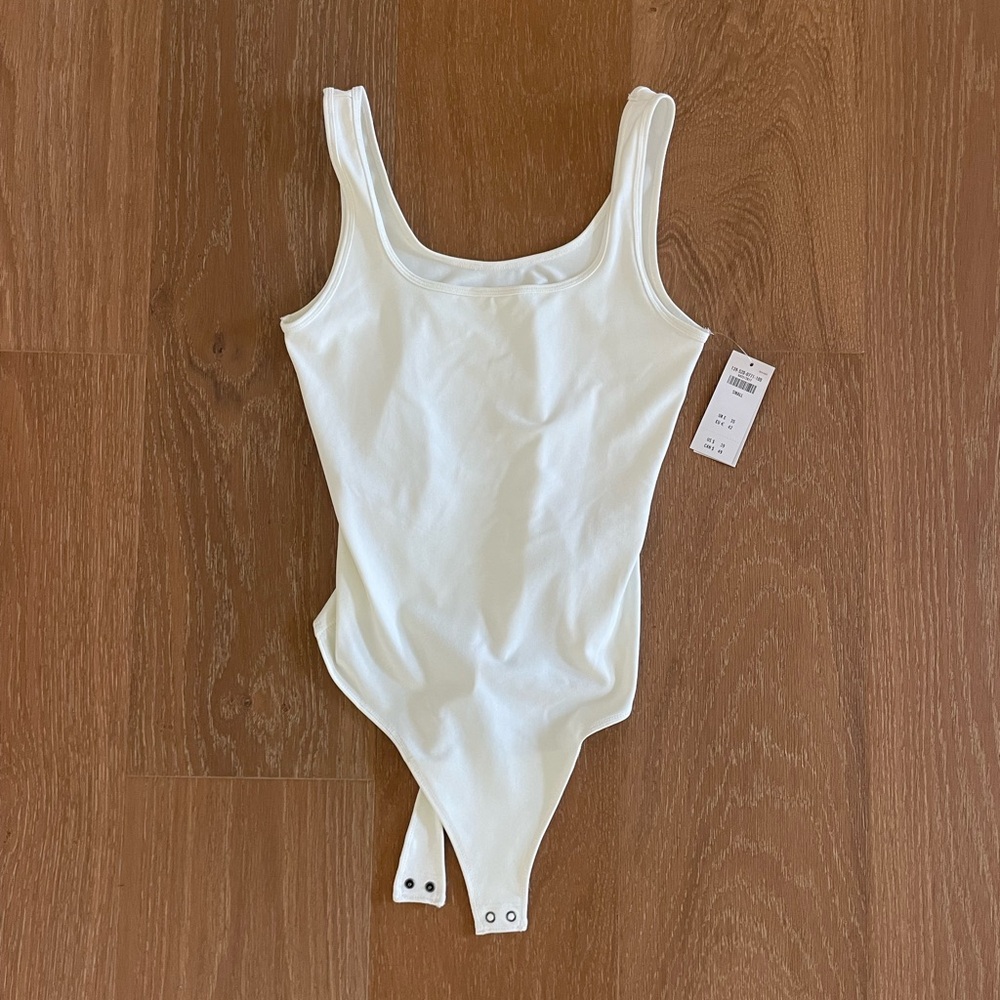 Abercrombie White Sleeveless Bodysuit